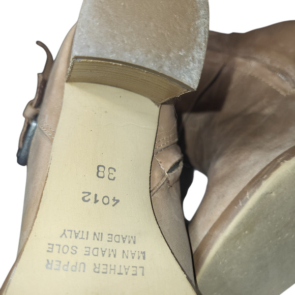 Vintage Mossimo Baldi Women's Strappy Soft Leather Boots Italy 38 Tan US 7.5 - Picture 7 of 7